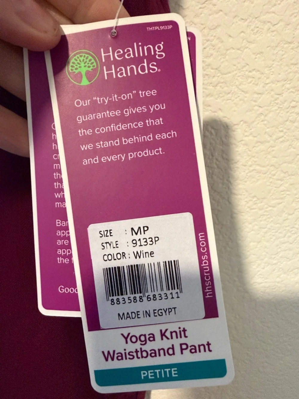 Women's Scrub Pants Healing Hands Yoga Knit Waistband Purple Label Medical Nurse - Picture 5 of 9